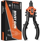 FOREVTL 10'' Nietenzange Set inkl 200 Nieten für Blindnietzange mit 6,4mm-2,4mm...