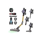 Zynet S9 Akku Staubsauger, 500W/45000Pa/45Min Staubsauger Kabellos mit Knick-Rohr,...