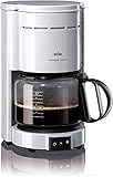 Braun Kaffeemaschine KF 47 WH - Filterkaffeemaschine mit Glaskanne für klassischen...