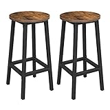 VASAGLE Barhocker, 2er Set, Barstühle, Küchenstühle mit Metallgestell, einfache...