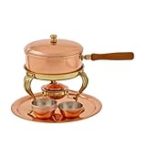 ich-zapfe.de Vollständiges Fondue, Fonduetopf - aus Kupfer mit Zinnschicht hergestellt.