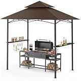GVDV Grillpavillon 2,4 x 1,5 m – Wetterfeste Grillüberdachung mit 2-stufigem...