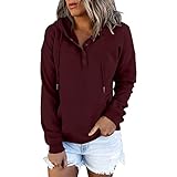 Damen Kapuzenpullover Hoodie Sweatshirt Oversized Vintage Langarm Hoodie Pullover Mit...