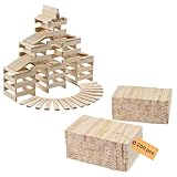 Navaris Holzbausteine Natur - 200-teiliges Set für Kreativität und Fantasie -...