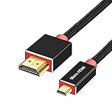 SHULIANCABLE Micro HDMI auf HDMI Kabel, kompatibel mit 4K Ultra HD, 3D, Full HD,...