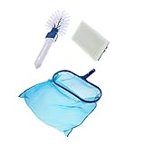 Happyyami 1 Set Schwimmbecken-Blattnetz-Reinigungsset Fliesenreinigungsbürste Metallwanne...