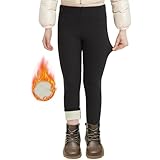 AMIYOYO Thermoleggings Mädchen Gefütterte Leggings mit Fleece Winter Lange Thermohose...