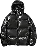 Suncadmious Glänzende Daunenjacke für Herren mit Kapuze große Größe lässig...
