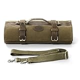 HEZHEN Kochmesser-Rolltasche,16oz Öl gewachstem Segeltuch, Messertasche Kochmesserrolle,...