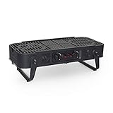 Meateor faltbarer Gasgrill, mit Tragetasche, 2 regelbare Grillbereiche, grill für...