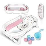 Groß Faltbare Baby Badewanne mit integriertem Thermometer, Baby Wanne Inkl....