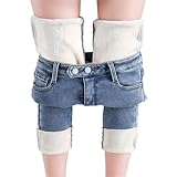 Fleece-gefütterte Jeans für Damen, hohe Taille, Skinny-Winterhose, hohe Taille, dick,...