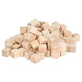 Gsycle 100pcs Holzbaustein, 10 mm Holzwürfel Kiefer quadratische kleine Leere Blöcke...