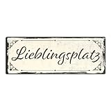 Metallschild mit schönem Design - Lieblingsplatz im rustikalen Stil in Braun...