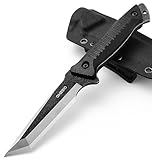 Omesio Tanto Outdoor Messer mit Scheide Kydex, Survival Messer Full Tang 420...