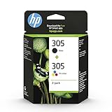 HP 305 (6ZD17AE) Original Druckerpatrone,1xSchwarz,1xFarbe für HP DeskJet 2300, 2700,...
