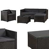 Juskys Polyrattan Lounge Punta Cana L für 4-5 Personen mit 3er Sofa, Sessel,...