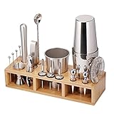 Edelstahl-Shaker-Set Bamboo Rack Bar Cocktail Shaker