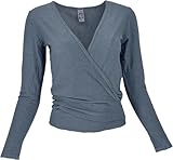 GURU SHOP Wickelshirt, Pullover, Wickeljacke, Yogashirt, Graublau, Synthetisch,...