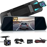 Rückfahrkamera Spiege für Auto mit 64G TF-Karte, 5,5 Zoll 1080P Full HD...