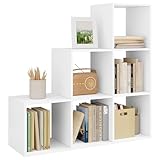 WOLTU weißes Regal für Buch Spielzeug, Bücherregal mit 6 Fächern, Schrank...