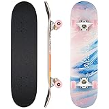 WeSkate Skateboard Komplettboard 79x20cm Holzboard mit ABEC-11 Kugellager 31 Zoll...