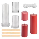 Kerzenform zum Gießen, 3 Größen Plastik kerzenformen mit Baumwoll Kerzendocht and...