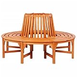 TEHTX7 Baumbank Ø 160 cm Holz Balkonbank, Gartenmöbel Bänke