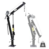 Wiltec Pickup Kran Ladekran 1800 mm Höhe, 900 kg Traglast und 360° Drehkranz, Seilwinde,...