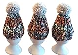 3 er Set Eierwärmer bunt mit Pompom handgestrickt Pudelmütze reine Handarbeit Handmade...