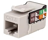CAT6 RJ45 Keystone Jack, V-Max Serie, Grau, 50 Stück