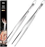 iNeibo Grillzange Edelstahl Kochpinzette Küchenzange Premium Qualität Zange...