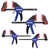 WORKPRO Einhandzwingen Set 4 Stück Schraubzwingen Spanner, Spannweite 120mm/150mm,...