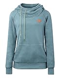 Cassiecy Hoodie Damen Winter Langarm Stehkragen Kapuzenpullover Warme Casual Pullover...