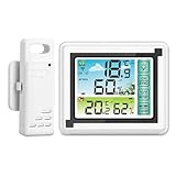 Wetterstation Funk Mit Außensensor,Innen Und Außen Thermometer...