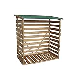 M MCombo Kaminholzregal mit Rückwand Brennholzregal Kaminholzunterstand 1200 aus Holz...