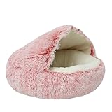 Rundes Haustierbett für kleine Hunde und Katzen, Plüschmaterial, weich und warm,...