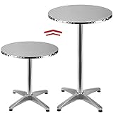 Deuba Stehtisch Höhenverstellbar Stabil 70 cm / 115 cm Hoch Aluminium Ø 60 cm...
