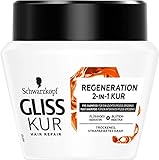 Gliss Kur 2-in-1 Regeneration Kur Total Repair (300 ml), Haarkur mit Keratin...