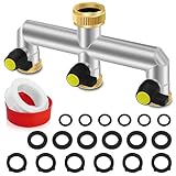 3/4 Zoll Messing Garten Wasserhahn Splitter 3 Wege Wasserhahn Splitter Schlauch Connect...