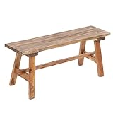 DESIGN DELIGHTS RUSTIKALE HOLZBANK Anzio 90 | 90x39x26cm (BxHxT), Bank aus Mahagoni Holz |...