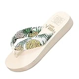 LOIJMK Mode Frühling Strand Satin Sommer Schuhe Flip-Flops Plattform Bohemian und...