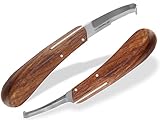 Profi Hufmesser 2er Set für Pferde Beidseitig Scharfe Klingen Dünn und Breit...