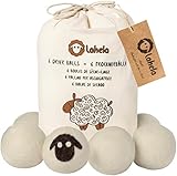 LAHELA® Öko Trocknerbälle 6er Set [HOHE FILZDICHTE]. TÜV® zertifiziert....