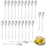BRISKORE Latte Macchiato Löffel Set 24 Stück, 7,8”(19,7 cm) Longdrinklöffel aus...