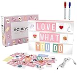 Light Box Rosa A4 mit 400 Buchstaben, Emojis, 2 Stifte, USB - BONNYCO | Ä Ö Ü ß | Pink...