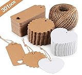 Geschenk Anhänger 301stk. mit Juteschnur 60m Absofine Geschenkanhänger Kraftpapier...