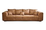 CAVADORE Big Sofa Mavericco / XXL Polstercouch im modernen Design in Lederoptik...