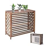 Holz-Klimaanlagenabdeckung für Balkon, Outdoor-Sichtschutz, dekoratives Holzgitter für...