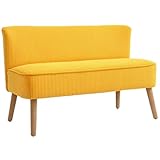 HOMCOM Sofa 2 Sitzer Couch, Kleine Loveseat mit Cord-Optik Modern Polstersofa für...